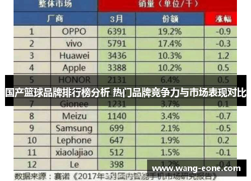 国产篮球品牌排行榜分析 热门品牌竞争力与市场表现对比