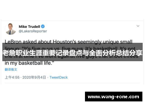 老詹职业生涯重要记录盘点与全面分析总结分享